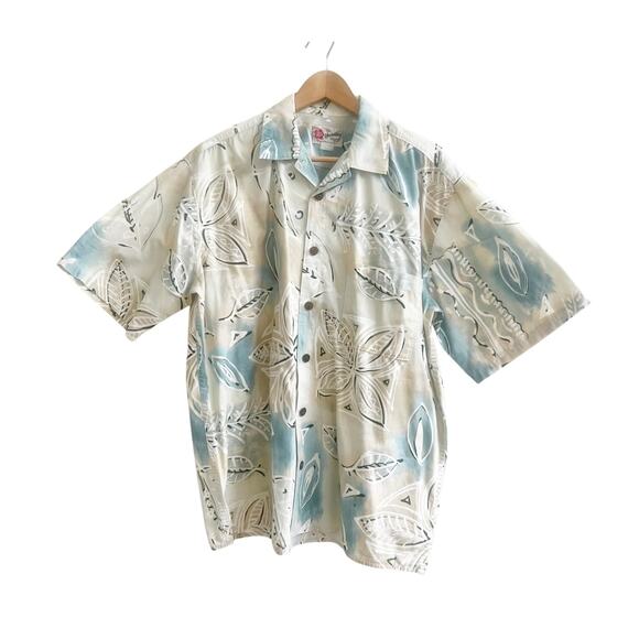 Hilo Hattie Other - Vintage Hilo Hattie Hawaii Button Shirt Mens Beige Tropical Print L/XL Beachwear
